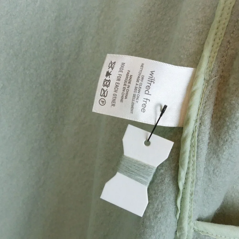 Aritzia Wilfred Free Ganna Shacket Womens M Green Merino Wool Jacket Utility NWT
